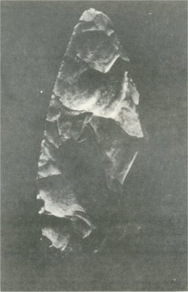Listovský hrot ze starší doby kamenné nalezený u Veselky