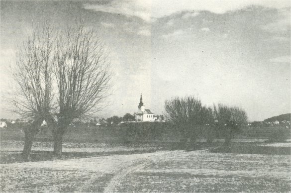 Historický pohled na kostel od vrbiček